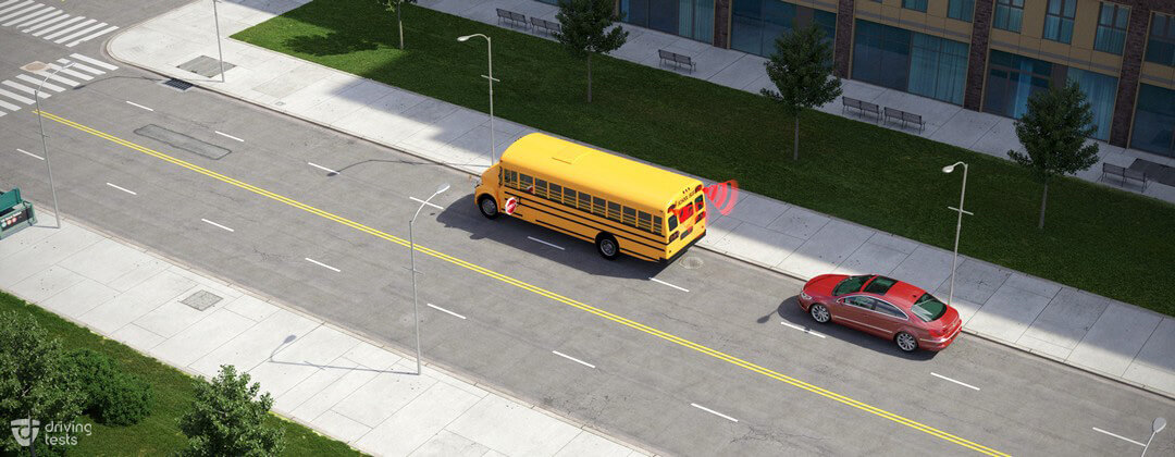 school bus and car